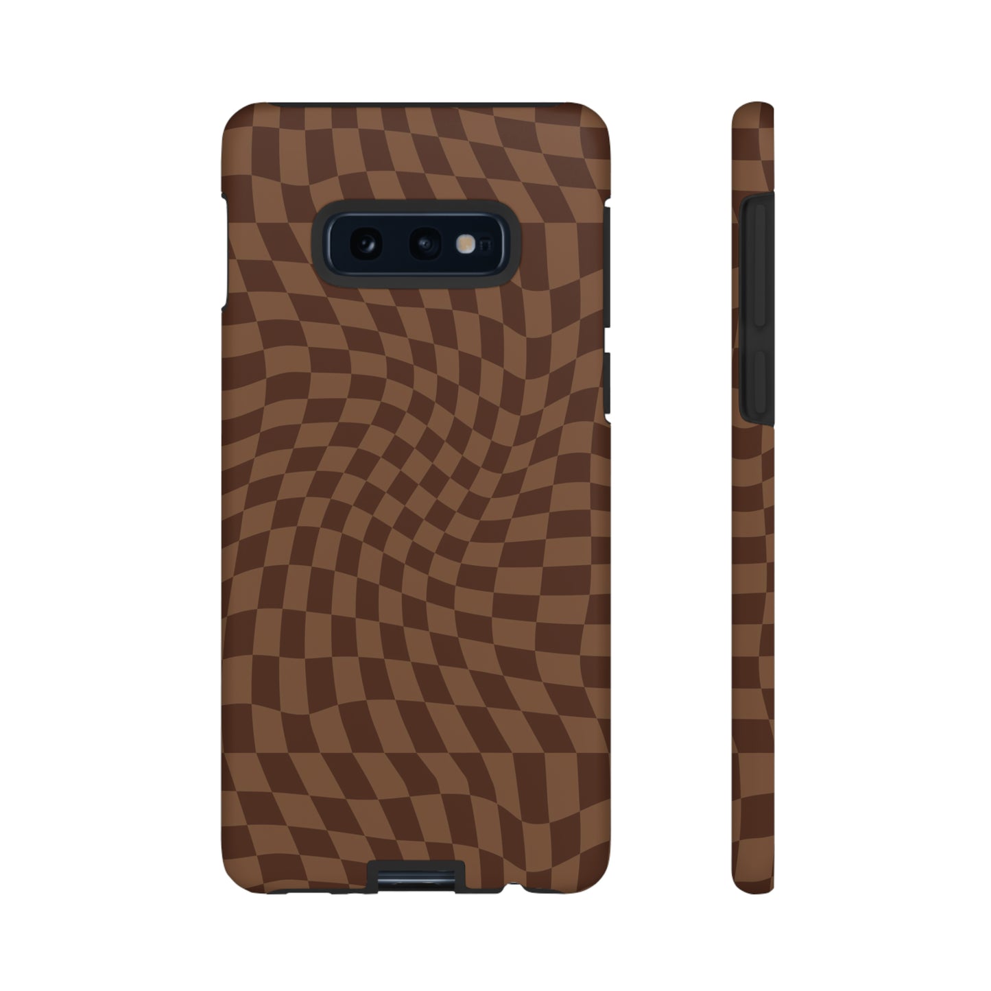 Wavy Brown Checkerboard