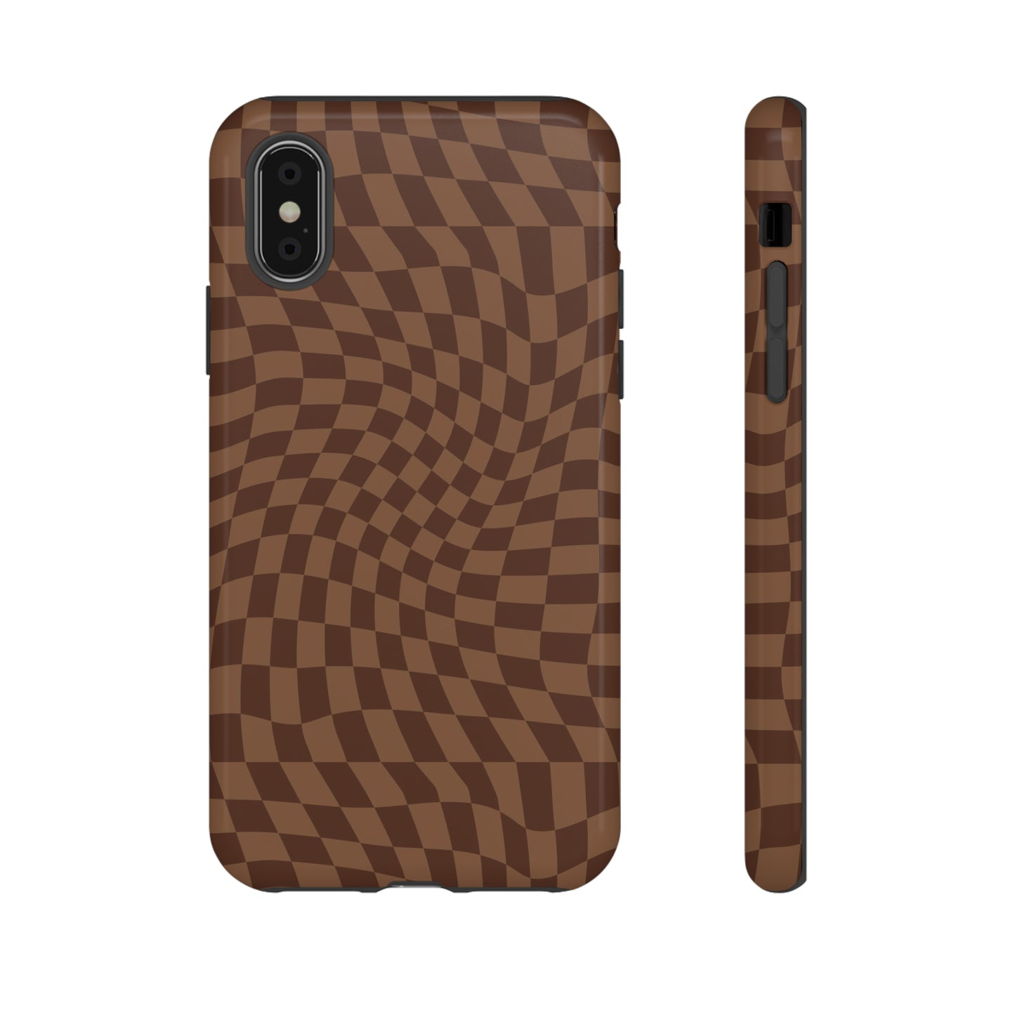 Wavy Brown Checkerboard