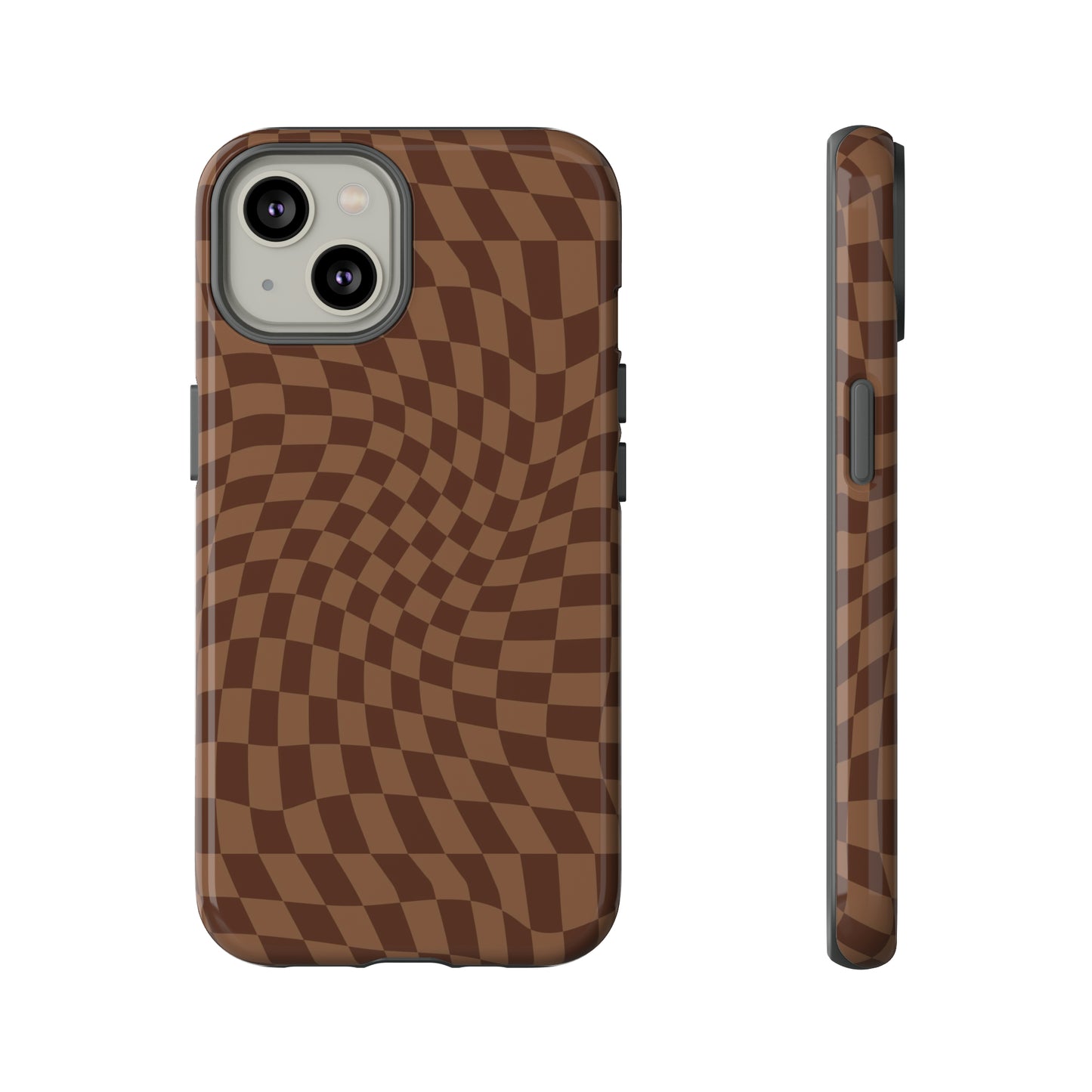 Wavy Brown Checkerboard