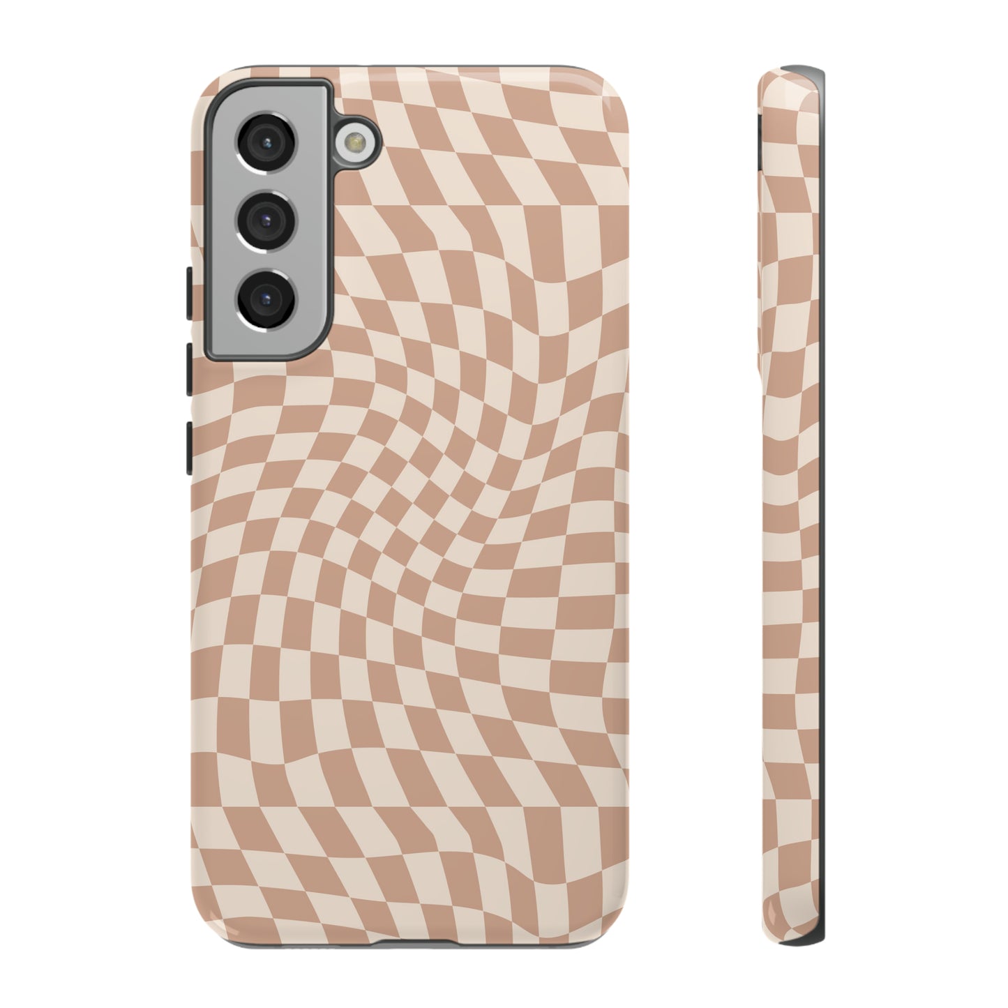 Wavy Tan Checkerboard