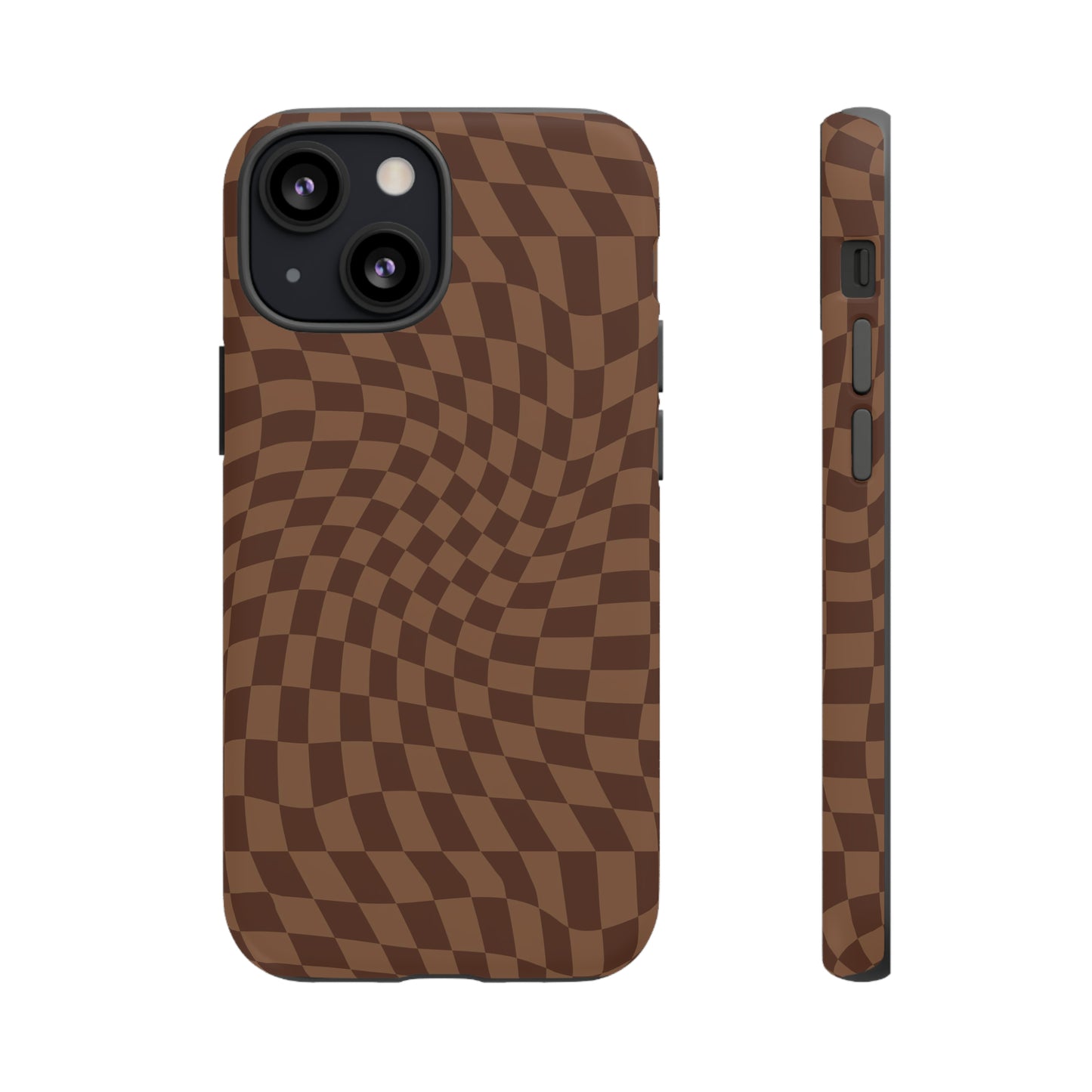 Wavy Brown Checkerboard