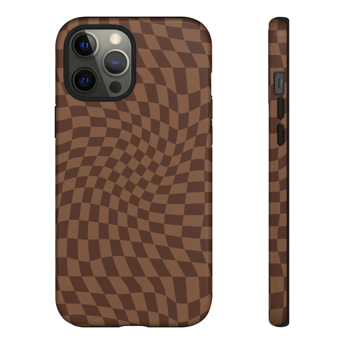 Wavy Brown Checkerboard