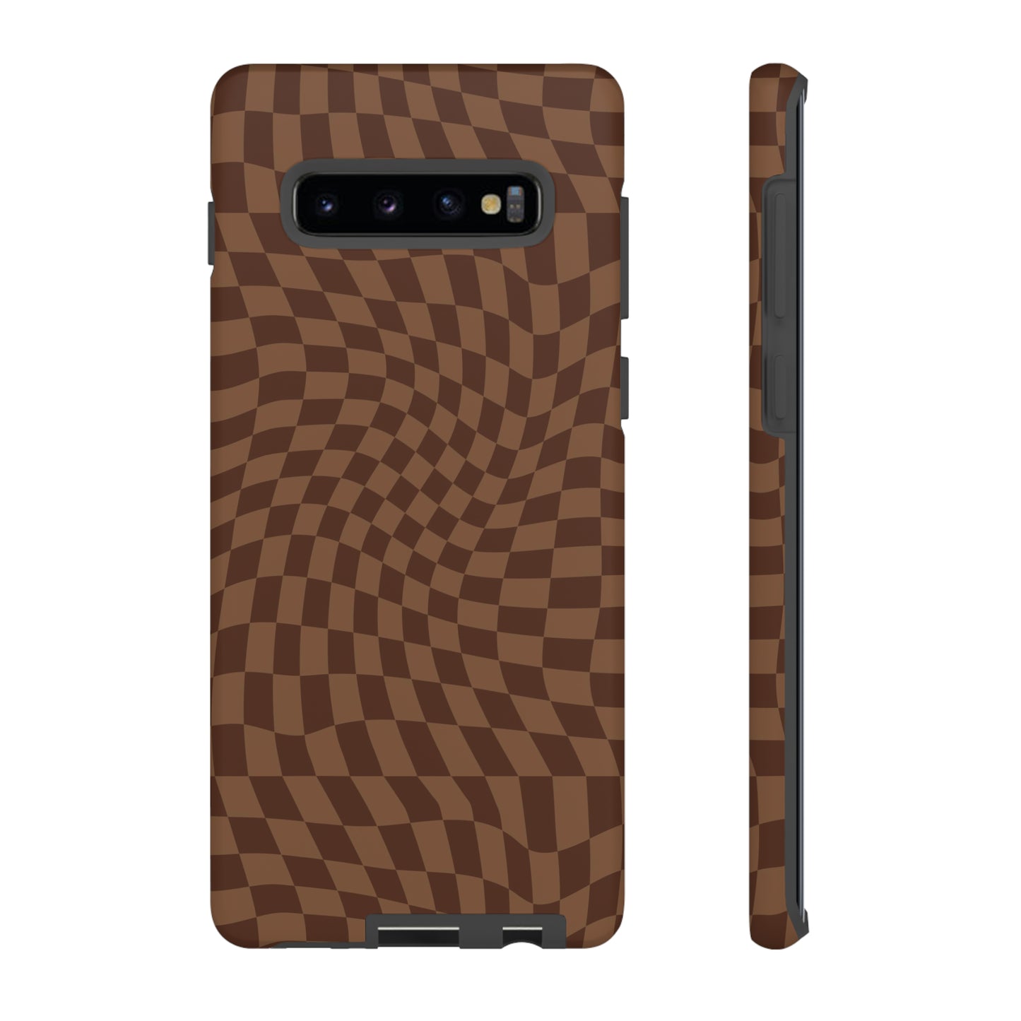 Wavy Brown Checkerboard