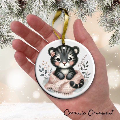 Babys First Cozy Christmas Animal Ceramic Ornament 33-03