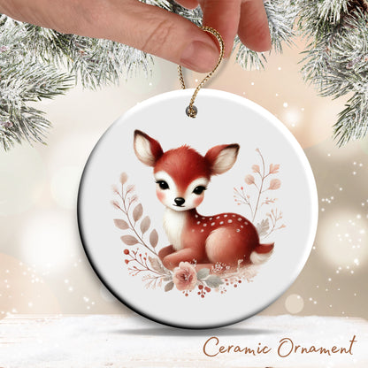 Babys First Cozy Christmas Animal Ceramic Ornament 33-04