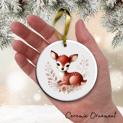 Babys First Cozy Christmas Animal Ceramic Ornament 33-04