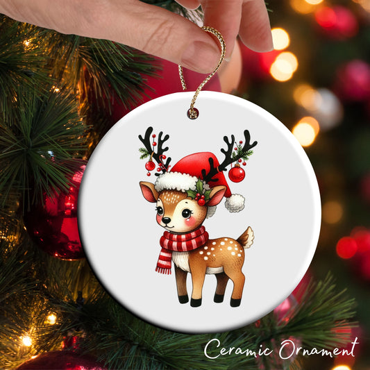 Babys First Christmas Reindeer Ceramic Ornament 57-01