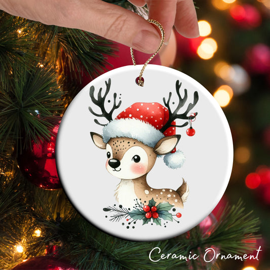 Babys First Christmas Reindeer Ceramic Ornament 57-06