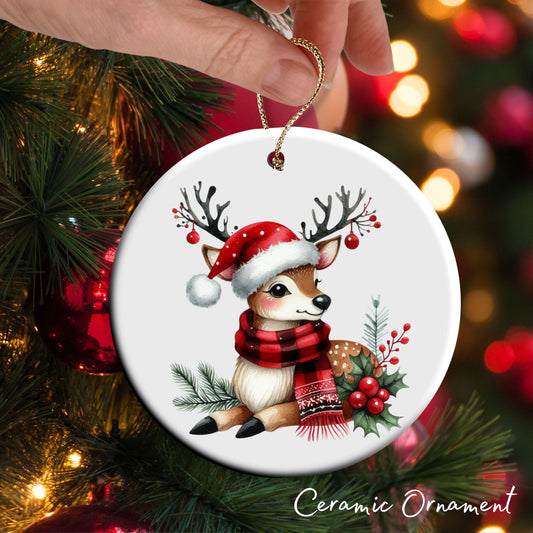 Babys First Christmas Reindeer Ceramic Ornament 57-07