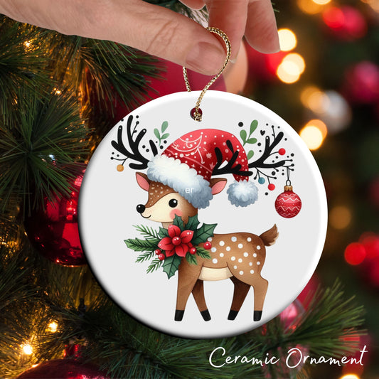 Babys First Christmas Reindeer Ceramic Ornament 57-08