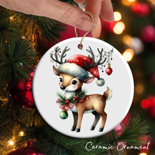 Babys First Christmas Reindeer Ceramic Ornament 57-09