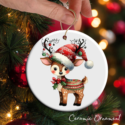 Babys First Christmas Reindeer Ceramic Ornament 57-10