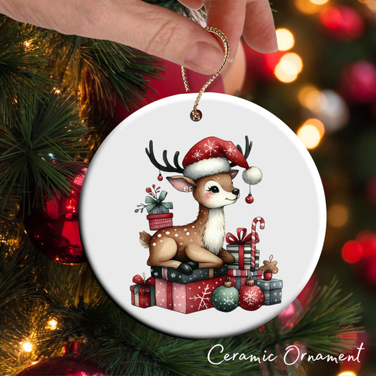 Babys First Christmas Reindeer Ceramic Ornament 57-17