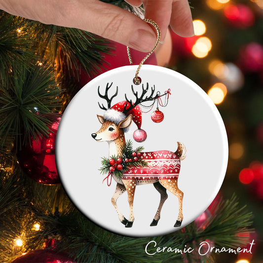 Babys First Christmas Reindeer Ceramic Ornament 57-19