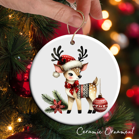 Babys First Christmas Reindeer Ceramic Ornament 57-21