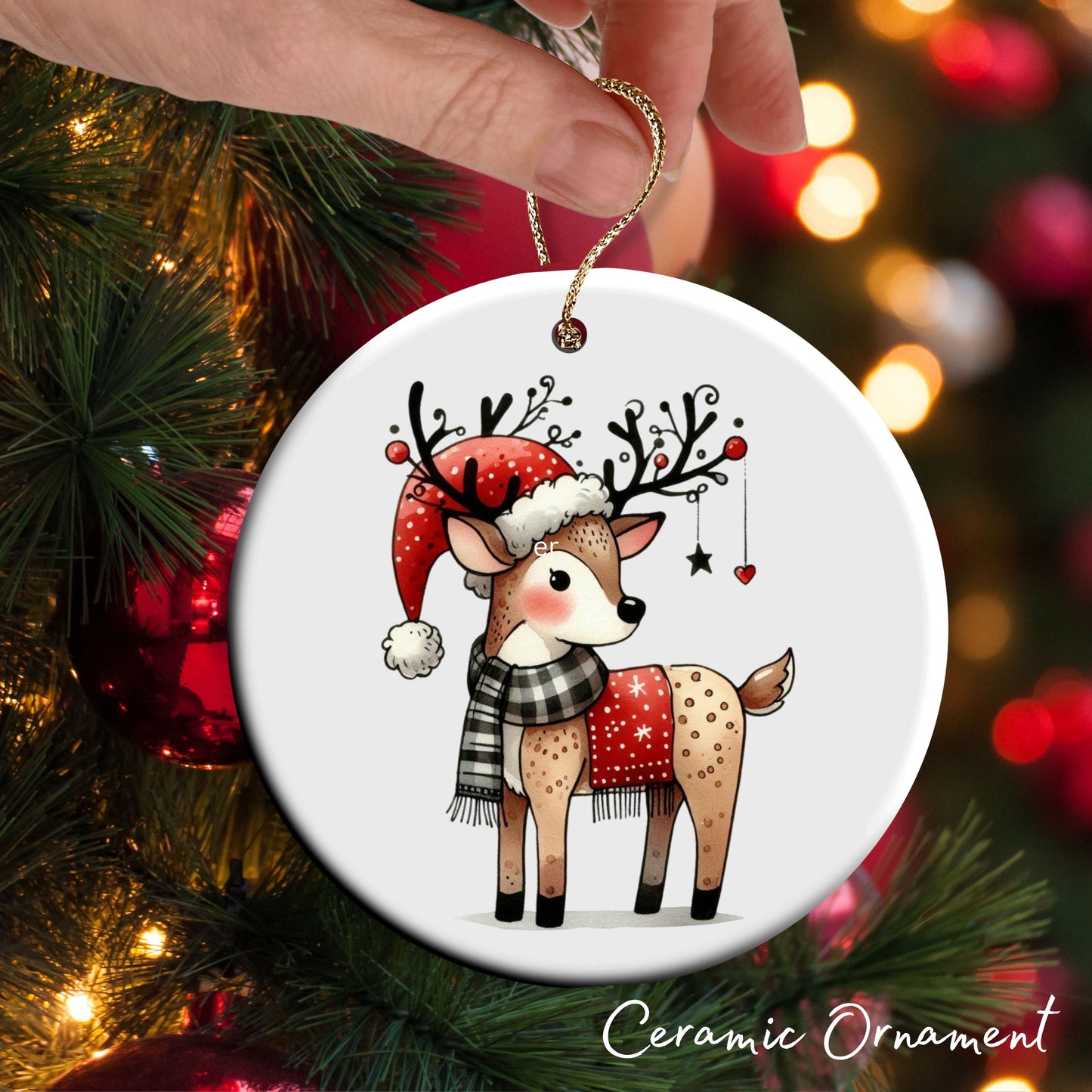 Babys First Christmas Reindeer Ceramic Ornament 57-22