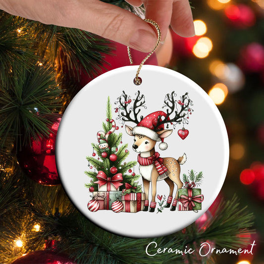 Babys First Christmas Reindeer Ceramic Ornament 57-23