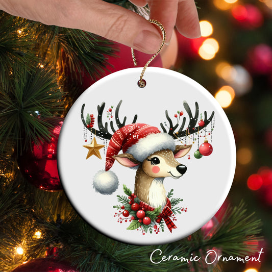 Babys First Christmas Reindeer Ceramic Ornament 57-25