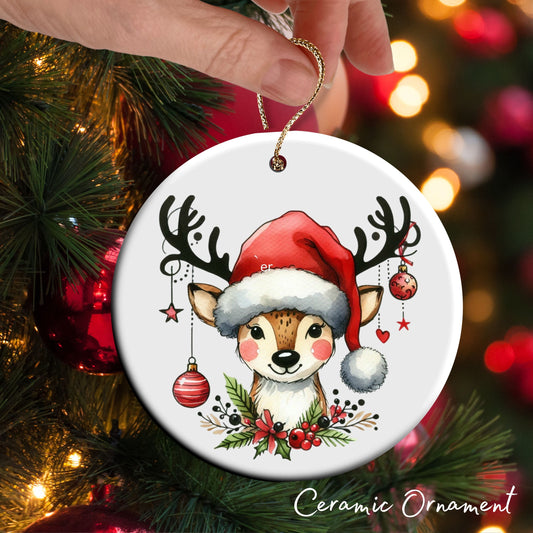 Babys First Christmas Reindeer Ceramic Ornament 57-26