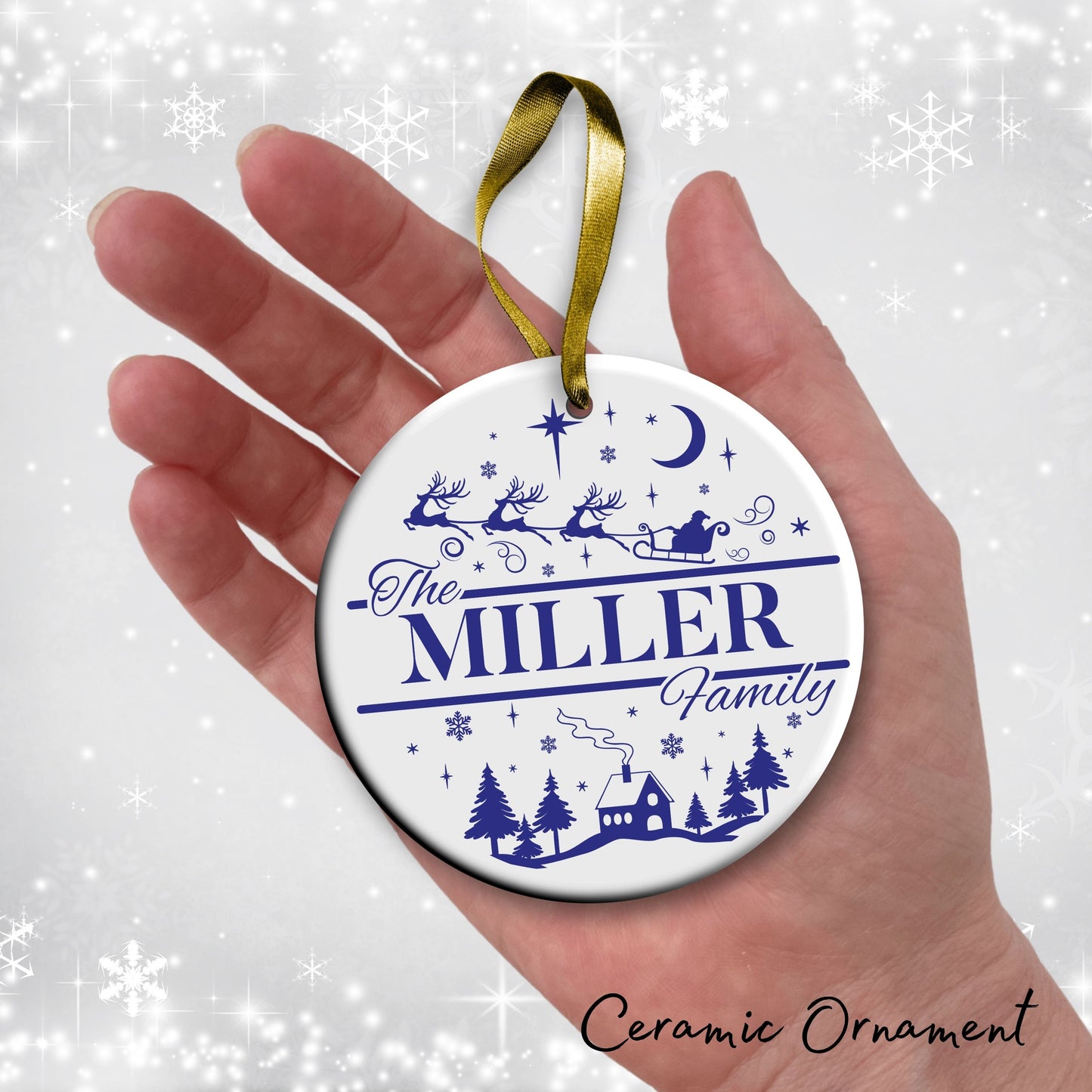 Christmas FAMILY Ceramic Ornaments 37-09