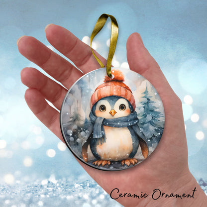 Christmas Penguin Ceramic Ornament Set 28-01