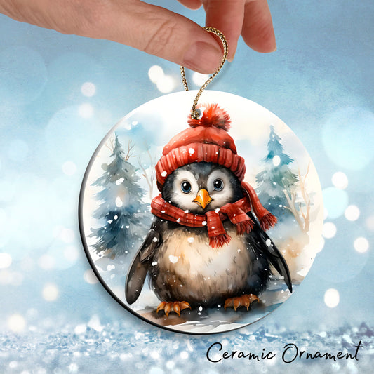 Christmas Penguin Ceramic Ornament Set 28-05