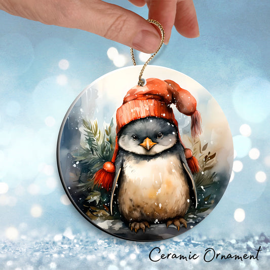 Christmas Penguin Ceramic Ornament Set 28-06