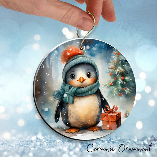 Christmas Penguin Ceramic Ornament Set 28-02