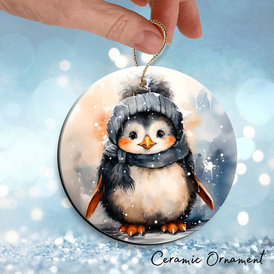 Christmas Penguin Ceramic Ornament Set 28-04