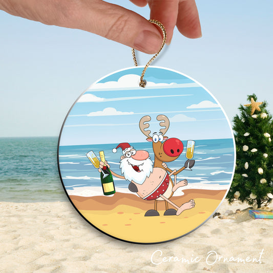 Funny Santa Christmas in July Ornament 77-03