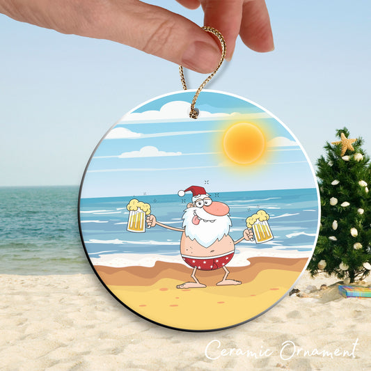 Funny Santa Christmas in July Ornament 77-05