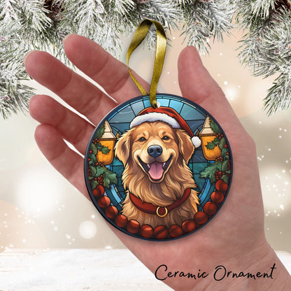 Stained Glass Farmhouse Christmas Animal Ceramic Ornament 71-11