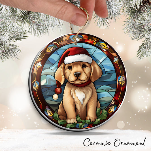 Stained Glass Farmhouse Christmas Animal Ceramic Ornament 71-12