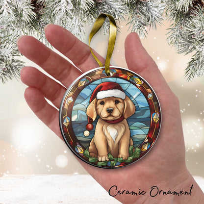 Stained Glass Farmhouse Christmas Animal Ceramic Ornament 71-12