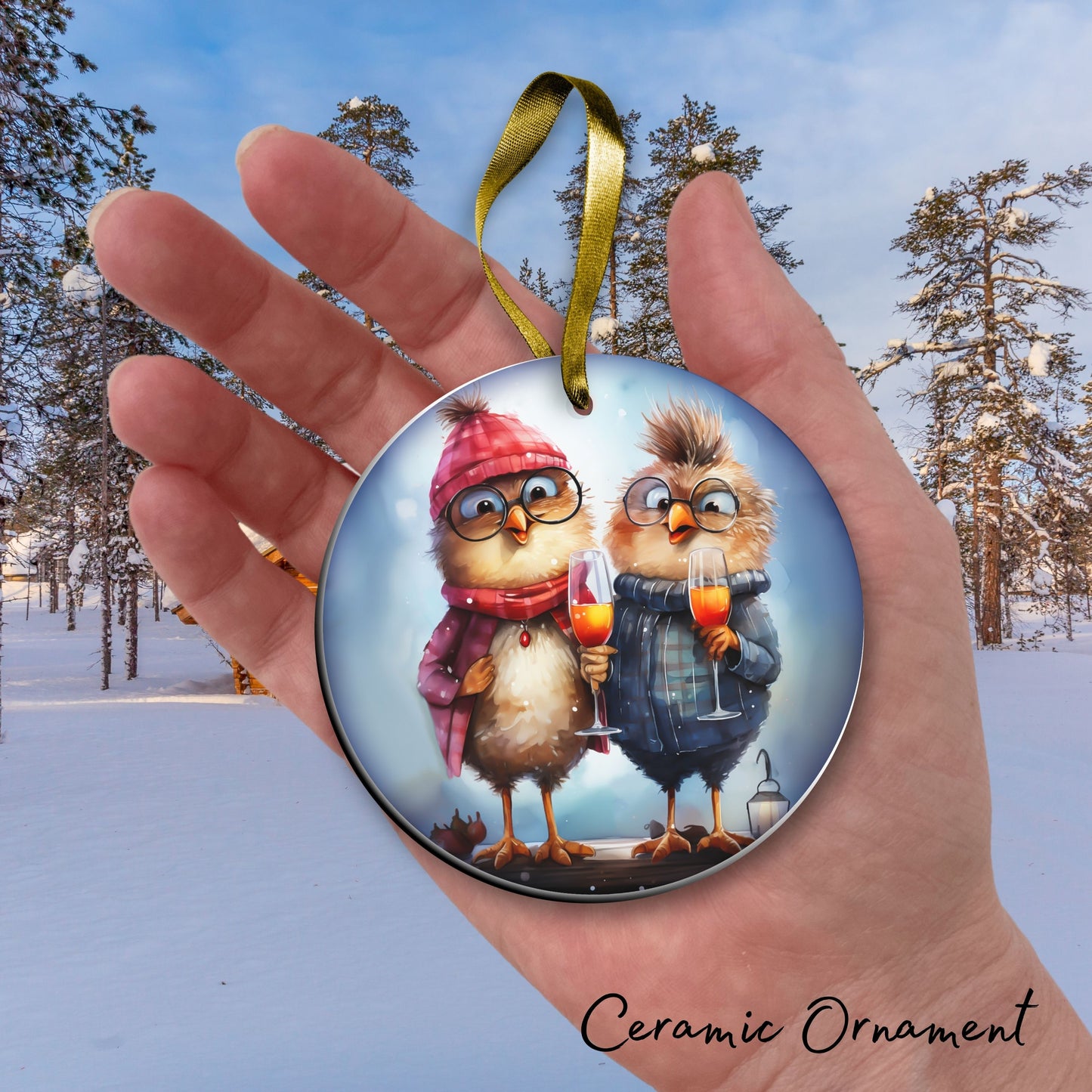 Out Story Bestie Funny Bird Christmas Ceramic Ornament 45-17