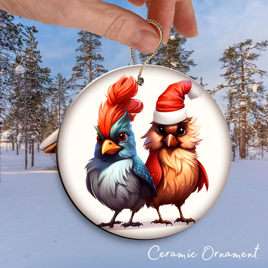 Funny Bird Christmas Ceramic Ornament 45-55