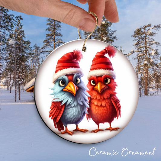 You and Me Funny Bird Christmas Ceramic Ornament 45-66