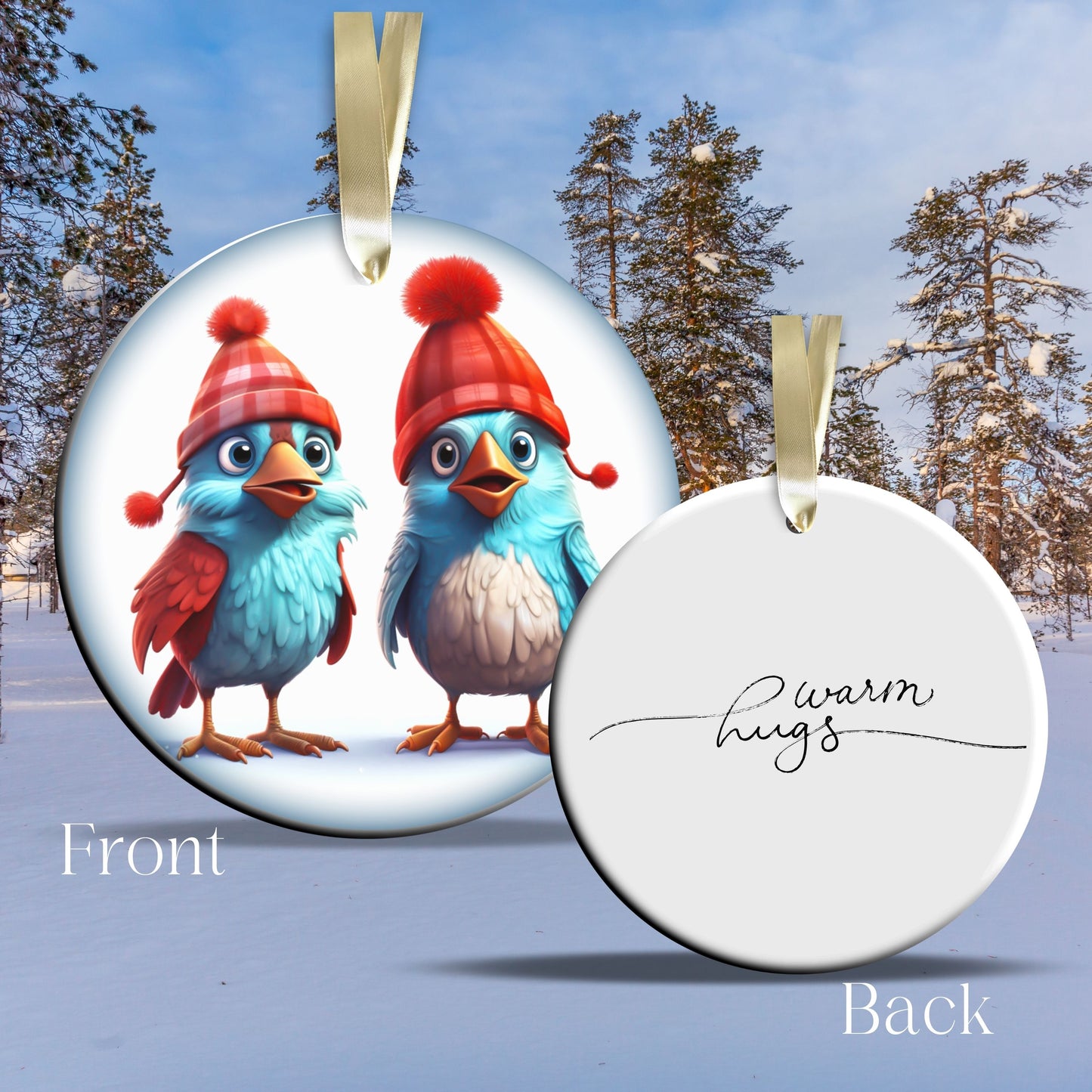 Funny Bird Christmas Ceramic Ornament 45-19