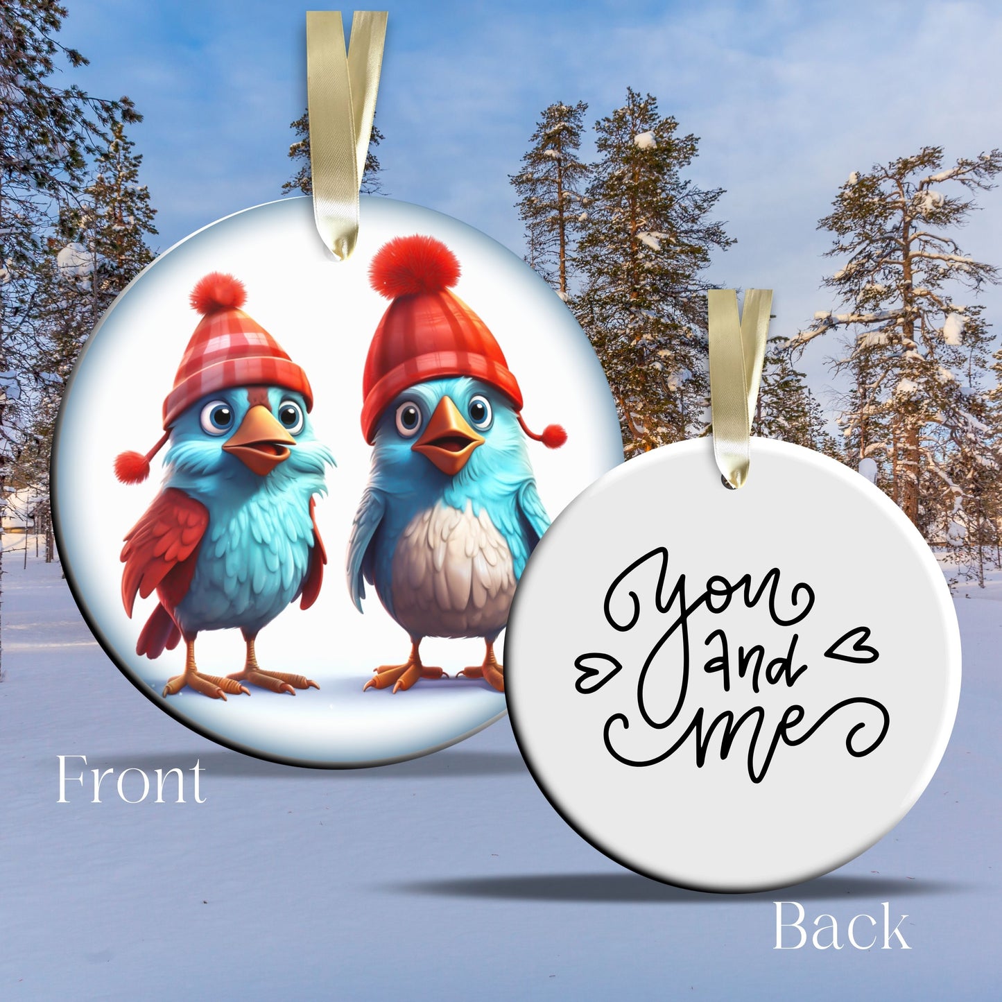 Funny Bird Christmas Ceramic Ornament 45-19