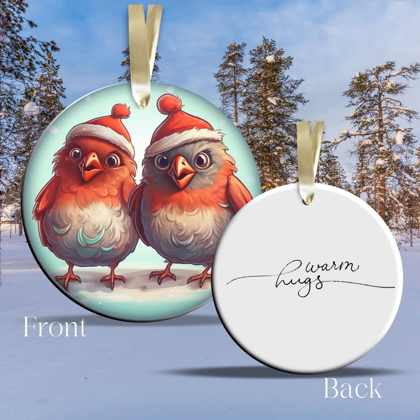 Funny Bird Christmas Ceramic Ornament 45-25