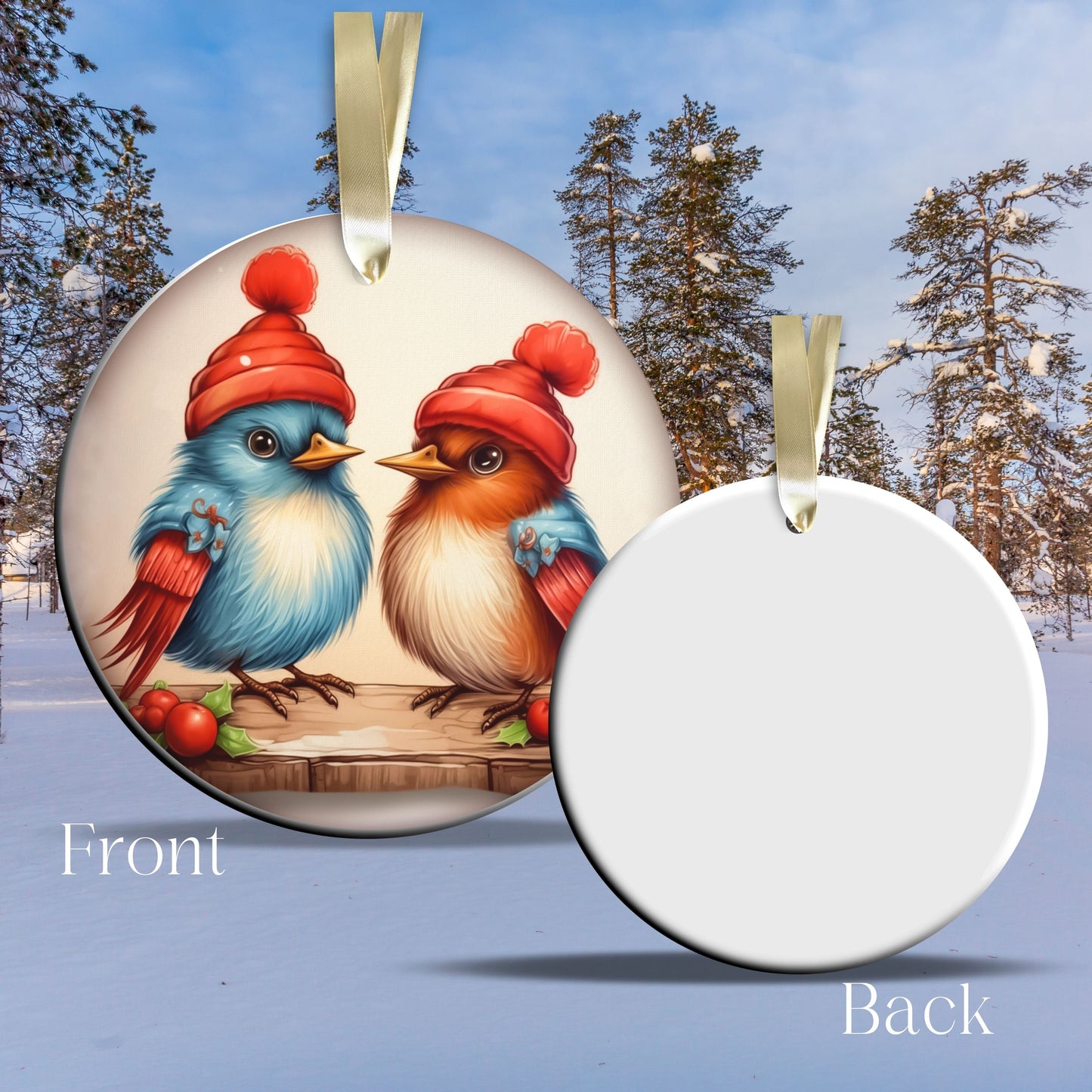 Funny Bird Christmas Ceramic Ornament 45-49