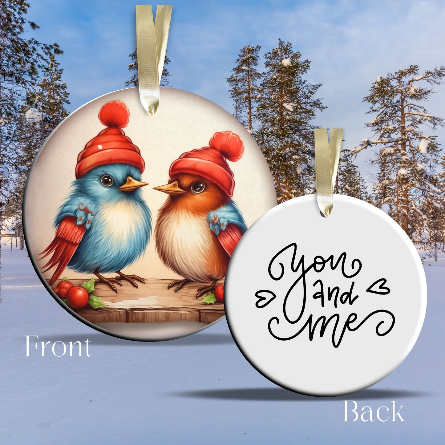 Funny Bird Christmas Ceramic Ornament 45-49