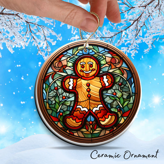 Gingerbread Man Christmas Ceramic Ornament 15-29