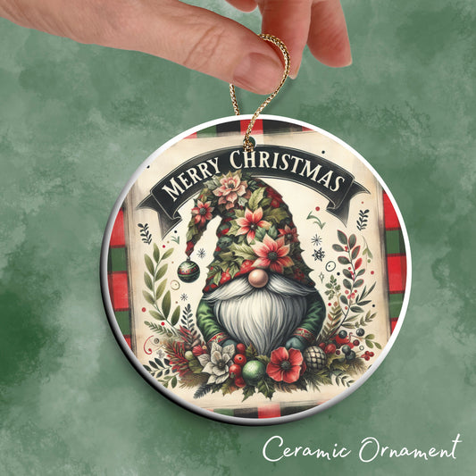 Gnome Christmas Ceramic Ornament 32-28