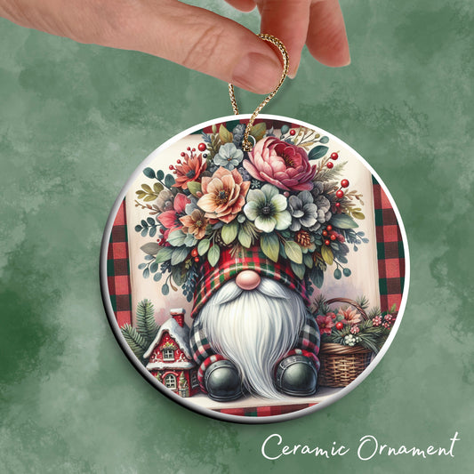 Gnome Christmas Ceramic Ornament 32-29