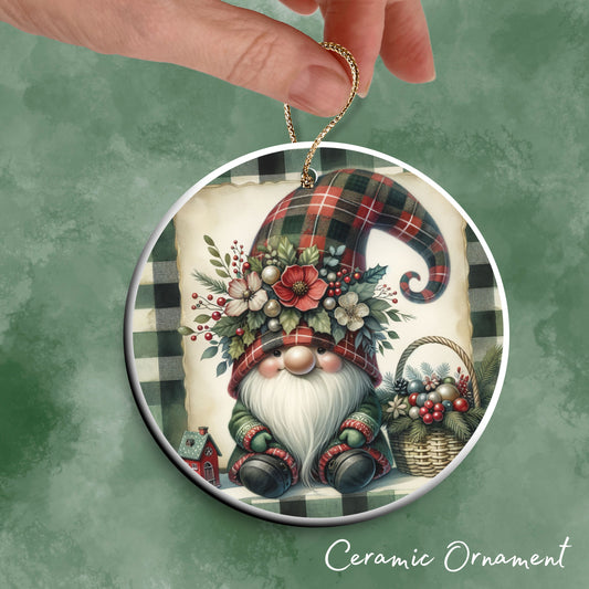 Gnome Christmas Ceramic Ornament 32-31