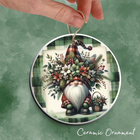 Gnome Christmas Ceramic Ornament 32-32