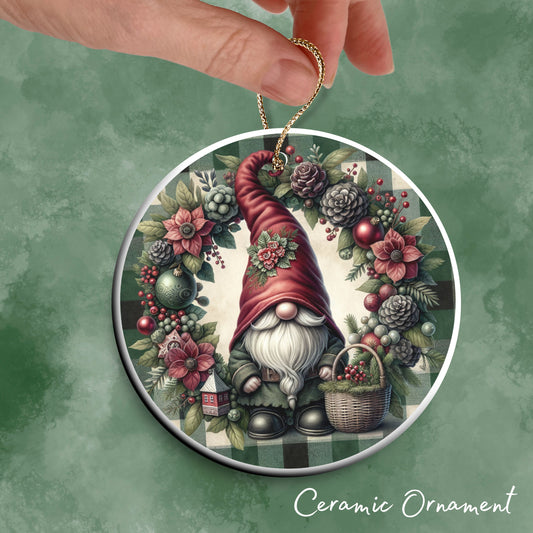 Gnome Christmas Ceramic Ornament 32-33