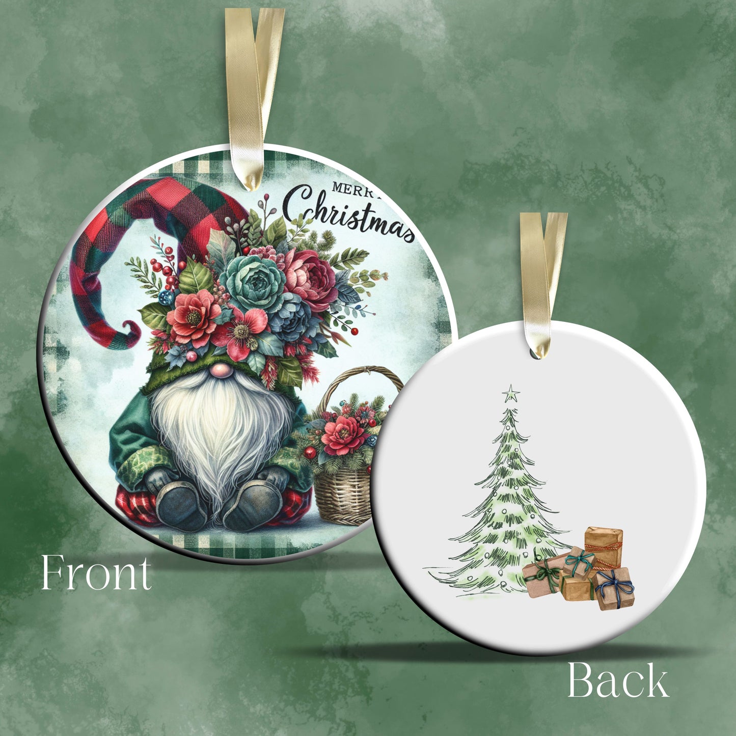 Gnome Christmas Ceramic Ornament 32-35