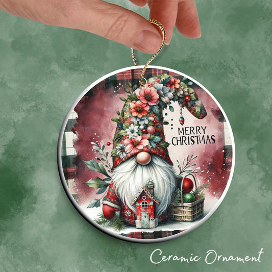 Gnome Christmas Ceramic Ornament 32-36